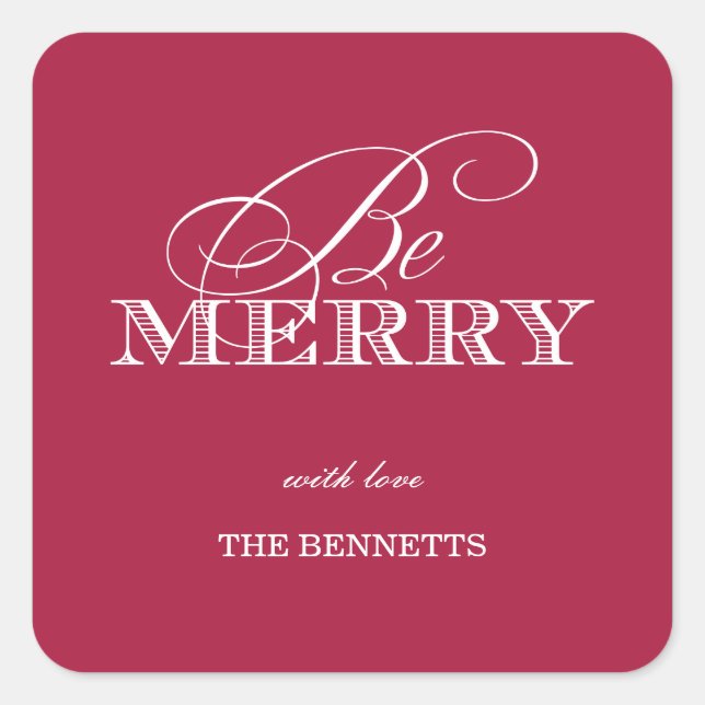 Be Merry Holiday Gift Pegatinas (Anverso)