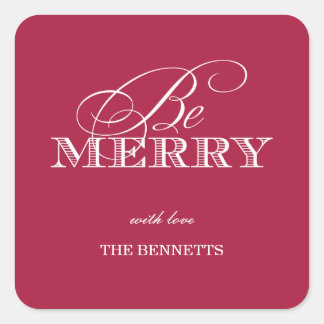 Be Merry Holiday Gift Pegatinas
