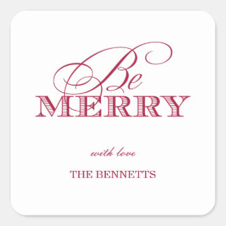 Be Merry Holiday Gift Pegatinas