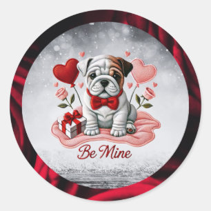 Be Mine English Bulldog Valentine Pegatinas