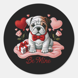 Be Mine Valentine Bulldog inglés Pegatinas