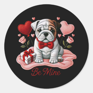 Be Mine Valentine Bulldog inglés Pegatinas