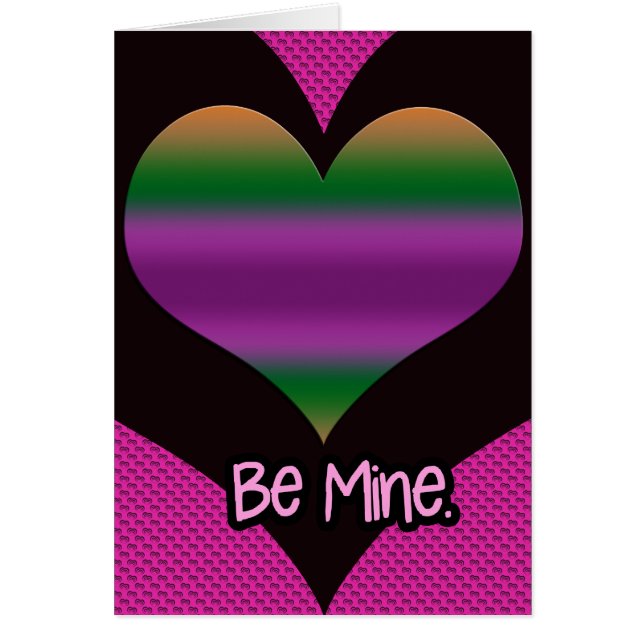 Be Mine Valentine Purple Stripe Heart (Frente)