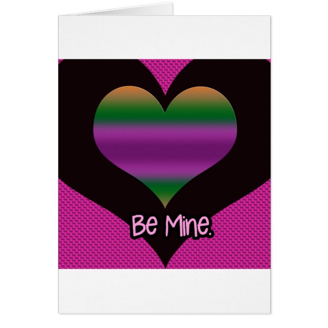 Be Mine Valentine Purple Stripe Heart (Frente)