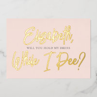 Be My Bridesmaid Funny Pee Invitación al Relieve m