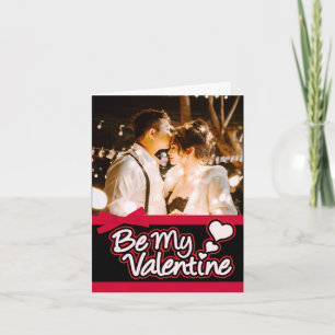 "Be My Valentine" foto tarjeta roja y negra
