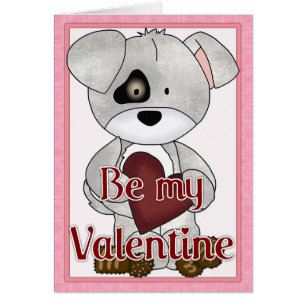 Be My Valentine Puppy Dog Greaming Card d2