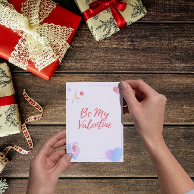 BE my valentine, tarjeta de vacaciones plana (Subido por el creador)