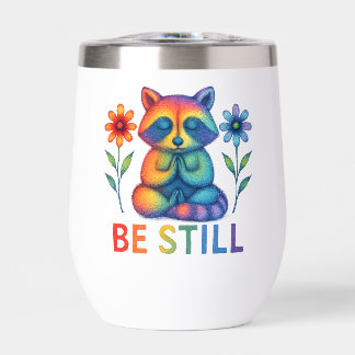 Be Still - Meditación y oración Raccoon arcoiris