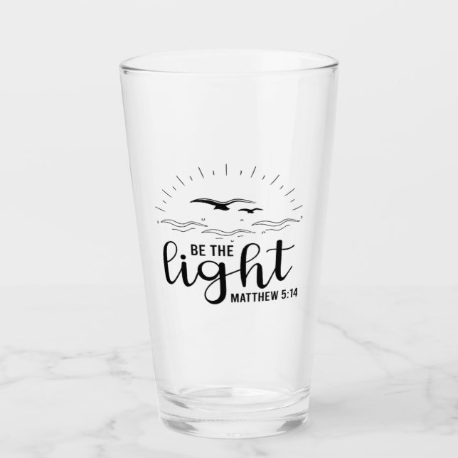 Be the Light Bible Verse Glass Cup (Anverso)