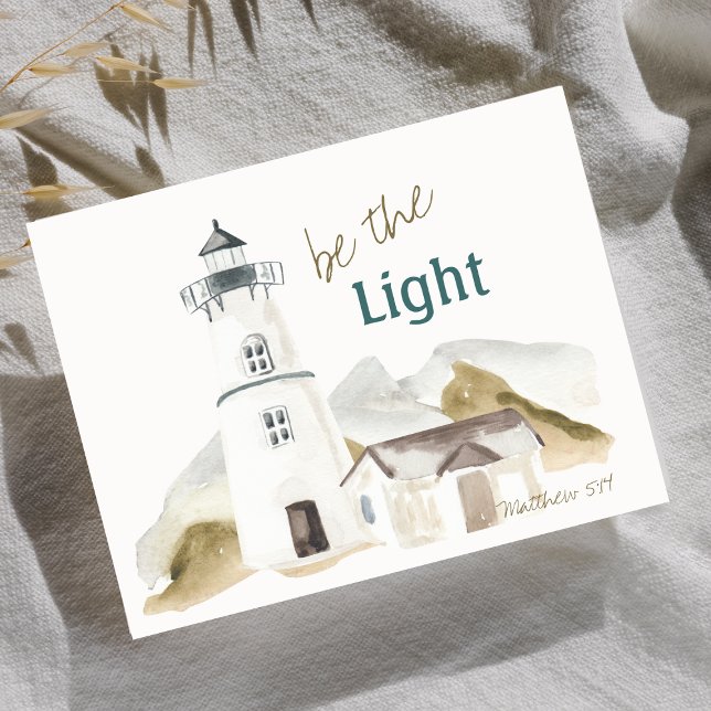 Be the Light Lighthouse Watercolor Faith Cita (Subido por el creador)