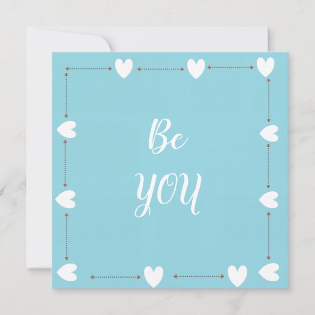 Be You Card – Blue Self Love Inspirational Card (Anverso)