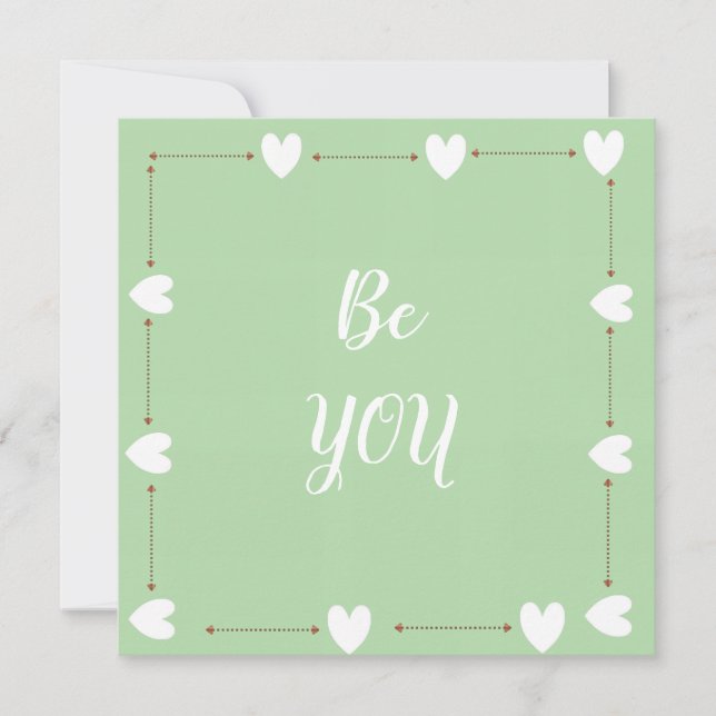 Be You Card – Green Self Love Inspirational Card (Anverso)