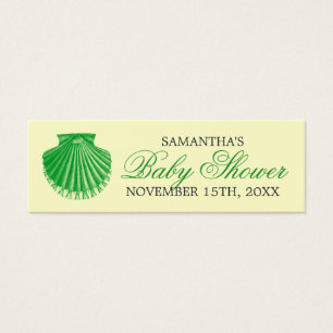 Beach Baby Shower Favorito Tag Scallop Shell Green
