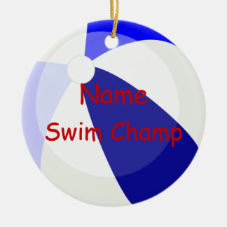Beach Ball Kids Ornamento azul de Navidad