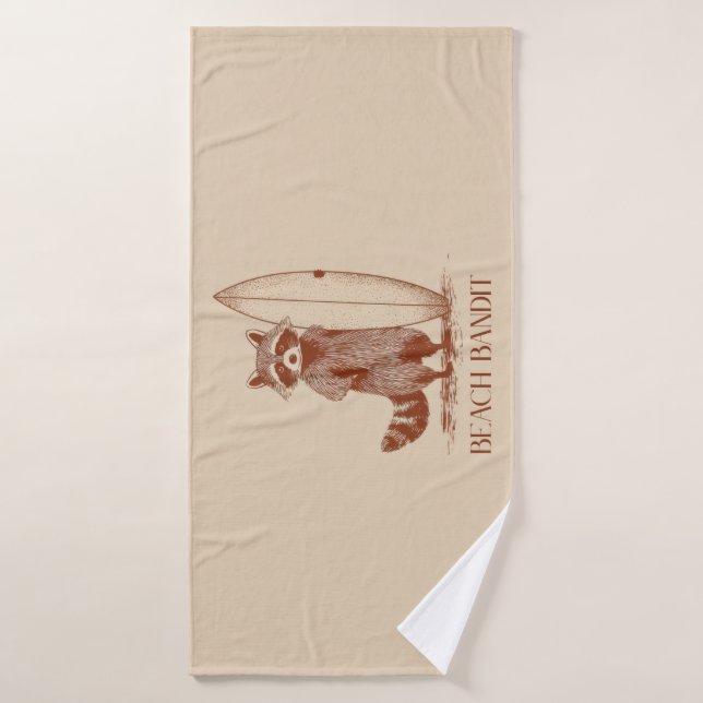 Beach Bandit Raccoon Surfer – Funny Vintage (Toalla de baño)