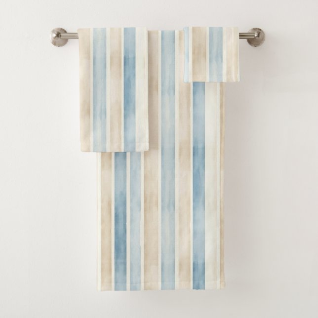 Beach Blue Cream Stripes (In situ)