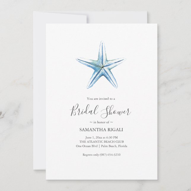 Beach Bridal Shower Invitations (Anverso)