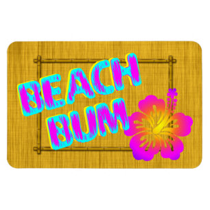 Beach Bum Funny Dice Imán De Flor Rosa