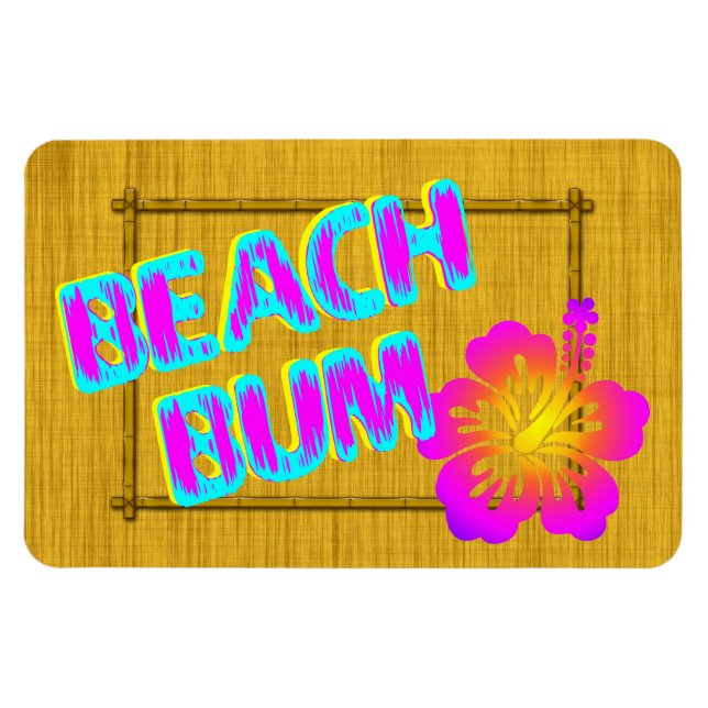 Beach Bum Funny Dice Imán De Flor Rosa (Horizontal)