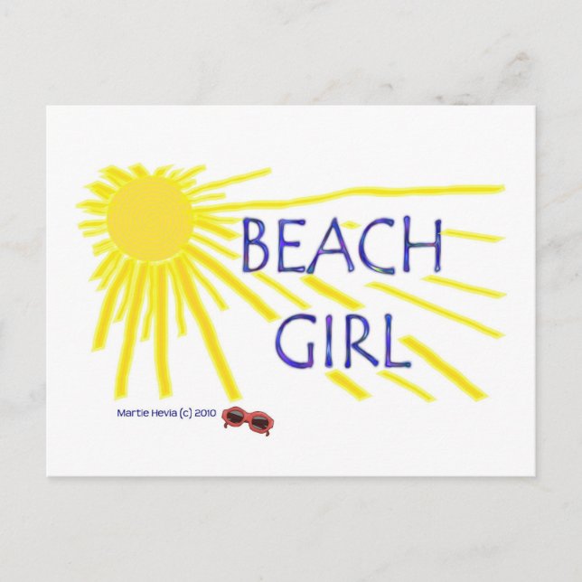 Beach Chica Sun | Postal Blue Beach Song™ (Anverso)