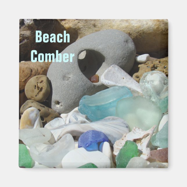 Beach Comber imanes Seaglass Sea Glass Fossils (Frente)