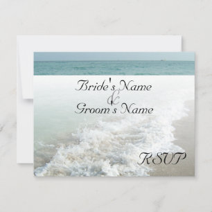 Beach Destination Wedding Matching RSVP Wave Blanc