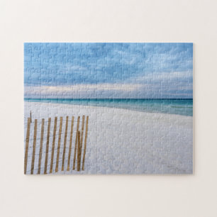 Beach Fence Morning Destin Florida Jigsaw Puzzle