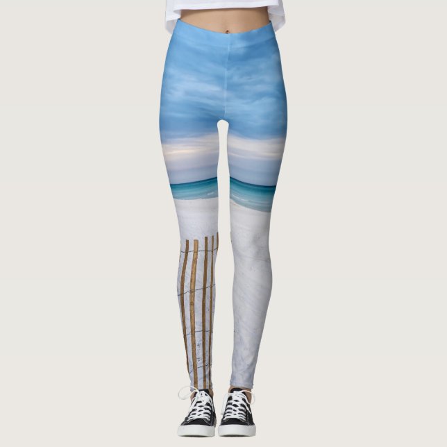 Beach Fence Morning Destin Florida Leggings (Anverso)