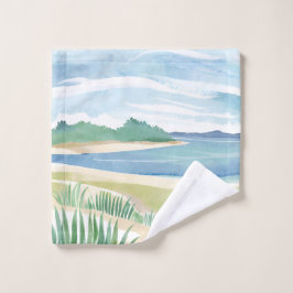 Beach Grass Bay | Watercolor Ocean Coastal Sea