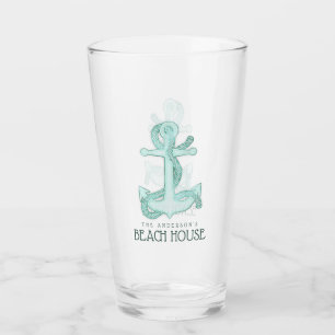 Beach House Anchor y Rope Aqua Blue ID623
