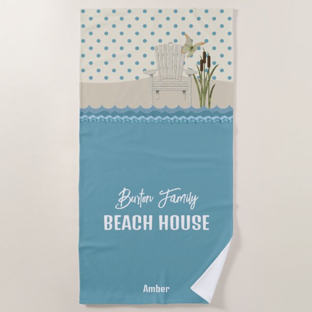 Beach House Beach Scene Lake House Toalla de Playa (Anverso)