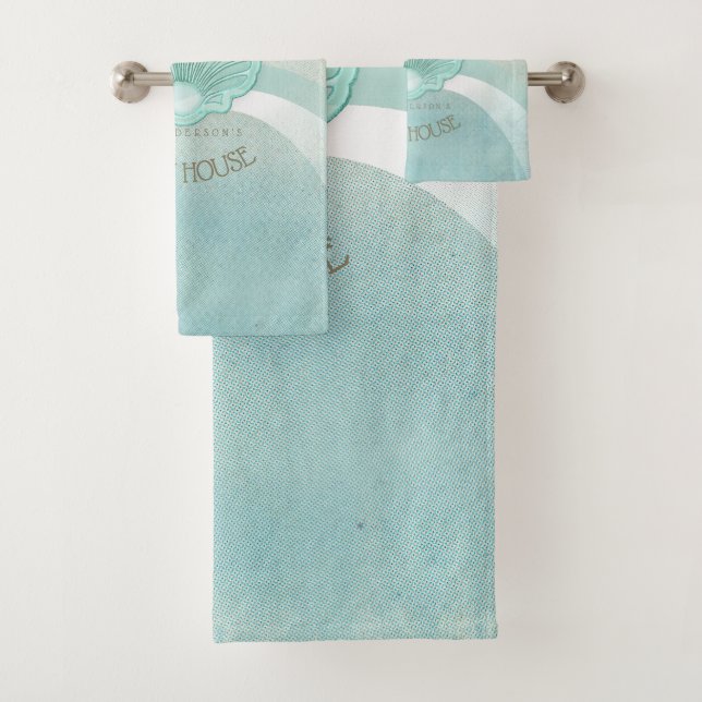 Beach House Clam Shell Aqua Blue ID623 (In situ)