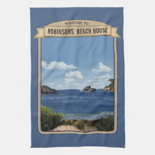 Beach House con su toalla de cocina de texto