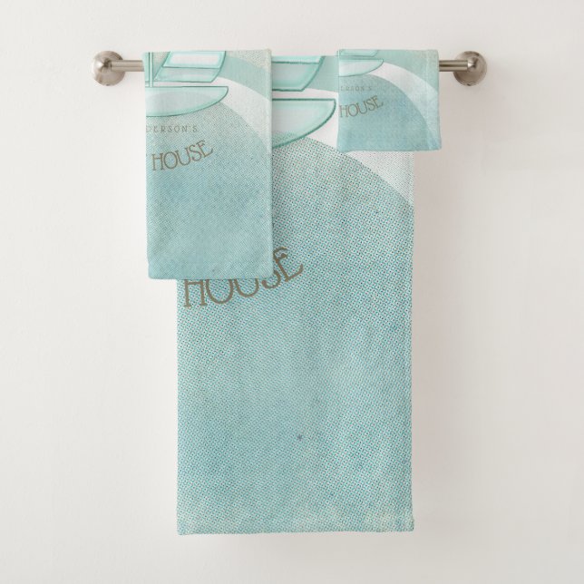 Beach House Nautical Sailboat Aqua Blue ID623 (In situ)