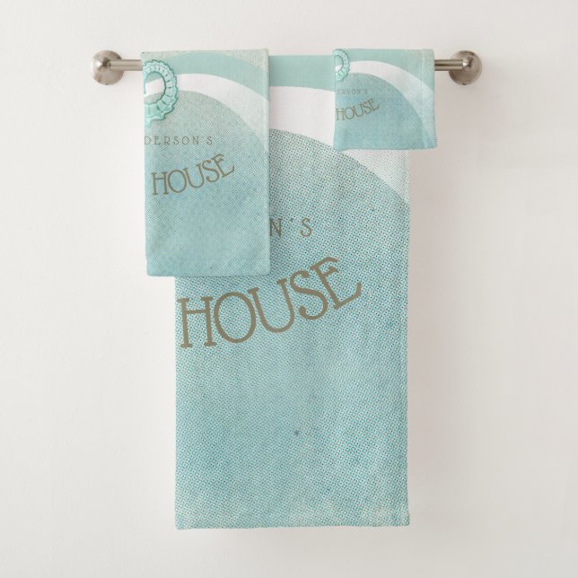 Beach House Seahorse Aqua Blue ID623 (In situ)