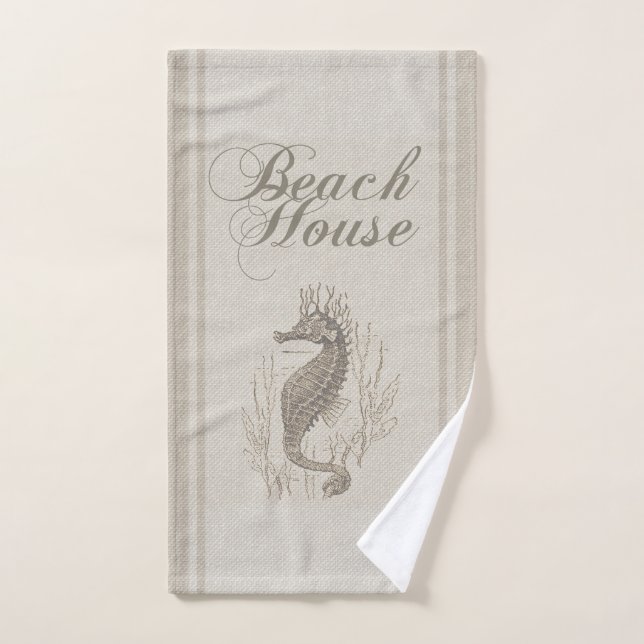 Beach House Seahorse Seashore (Toalla de mano)