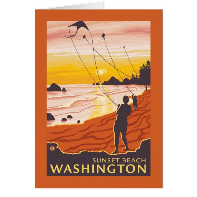 Beach & Kites - Sunset Beach, Washington (Frente)