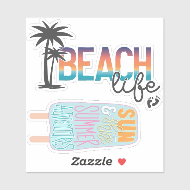 Beach Life, Summer Pegatina Pack - GraphicLoveShop (Hoja)