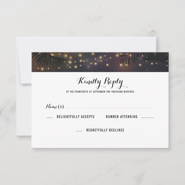 Beach Lights Wedding RSVP (Anverso)