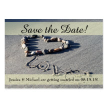 Beach Love Save the Date Business Card