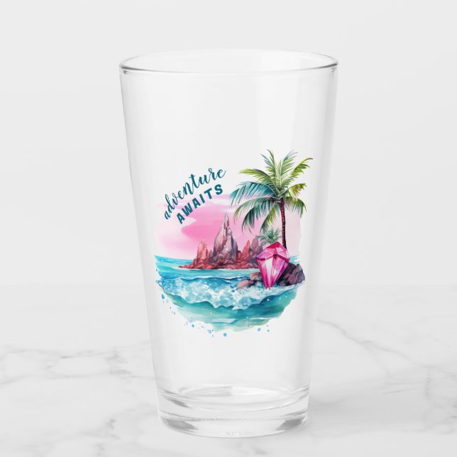 Beach Palm Tree Mountain View Adventure (Anverso)