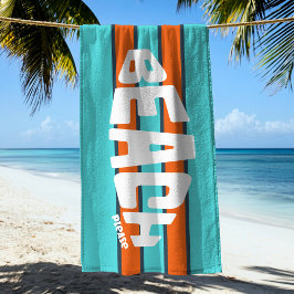Beach Please Aqua Blue & Naranja Beach Toalla