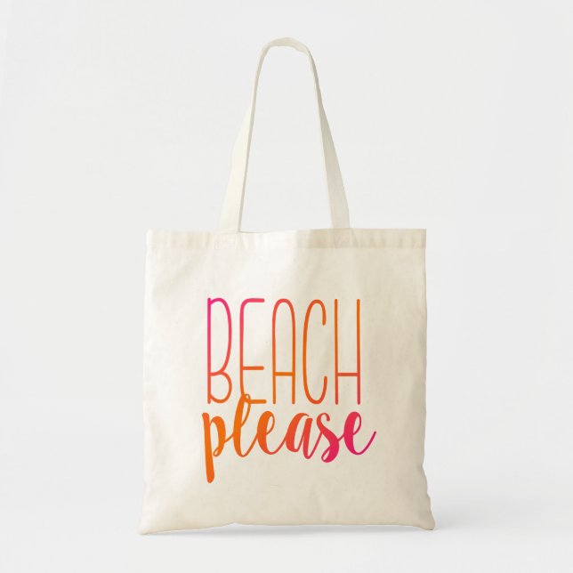 Beach Please | Bolsa de Tote rosa y Naranja (Frente)
