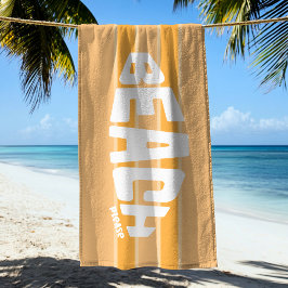 Beach Please Peachy Pink Striped Beach Toalla