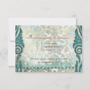 Beach RSVP Boda Reply Card Seahorse