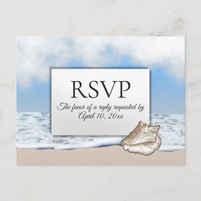 Beach RSVP con opciones de menú (Anverso)