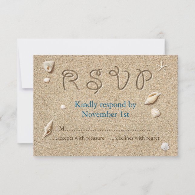 Beach Sandy Toes Salty Kisses RSVP (Anverso)