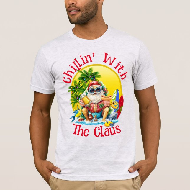 Beach Santa para camisetas masculinas y femeninas (Anverso)