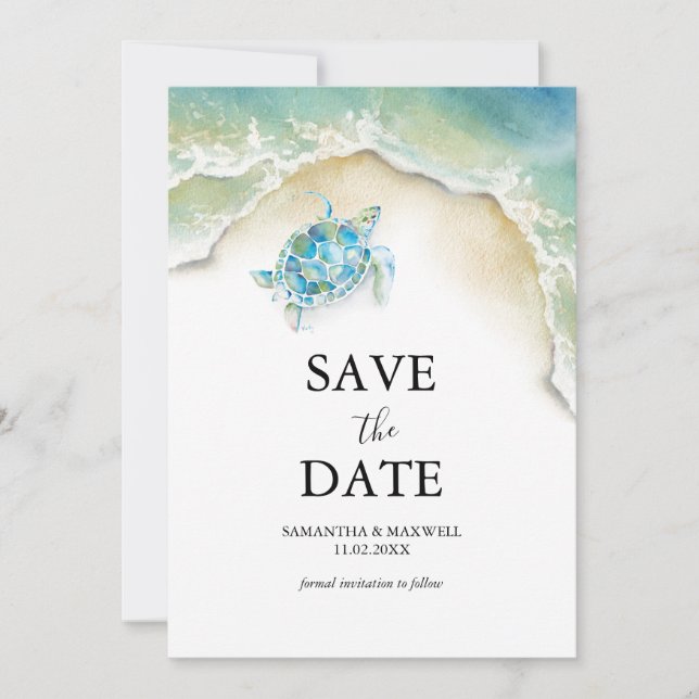 Beach Save The Dates For Weddings (Anverso)